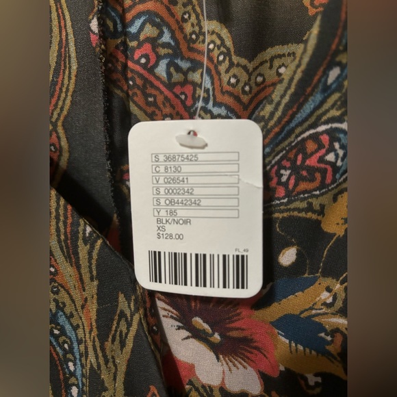 Free People Black Paisley High Plains Mini Dress Style OB442342 Size XS - Picture 5 of 5